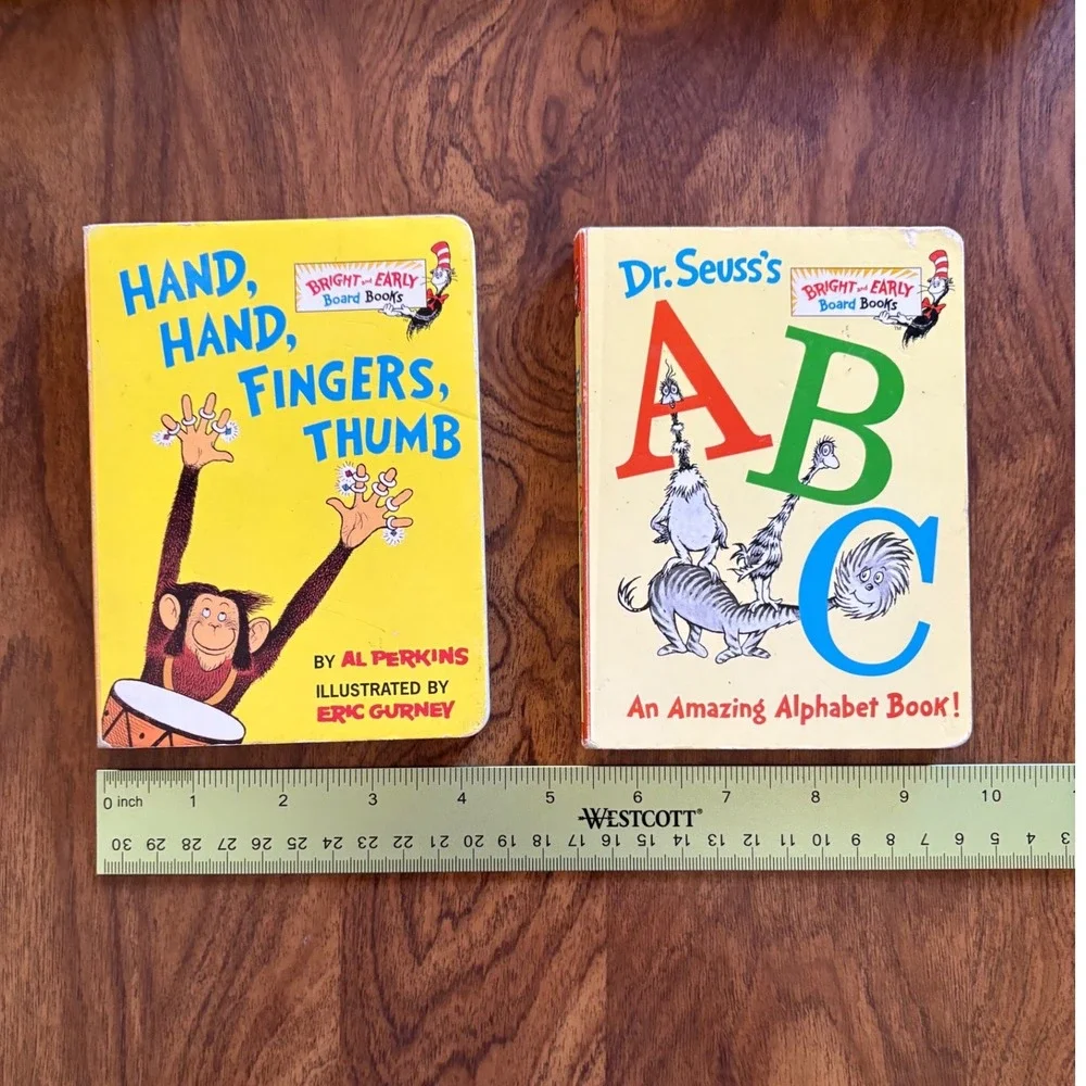 Dr Seuss ABC & Hand Hand Fingers Thumb Bright Early Board Books‎ Lot of 2